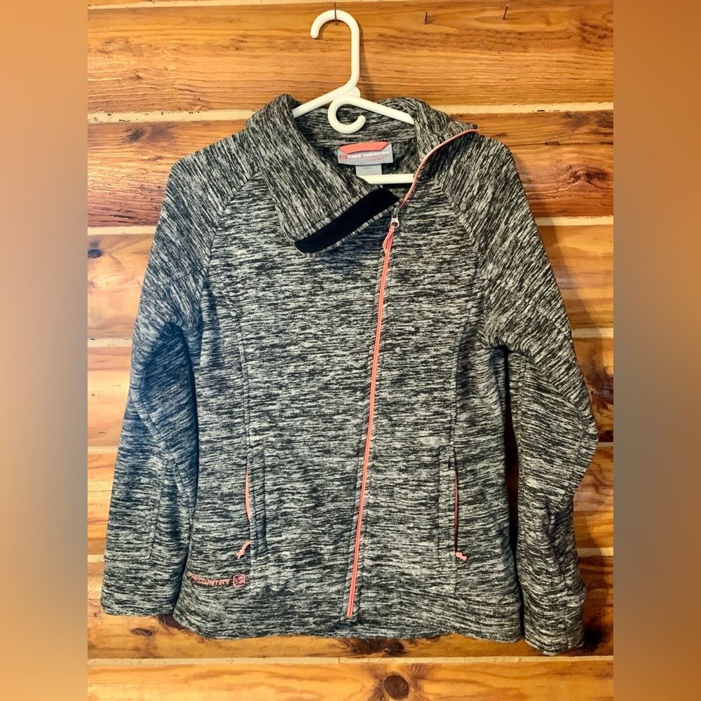 Free Country Grey Fleece Jacket with Pink Zippers Small